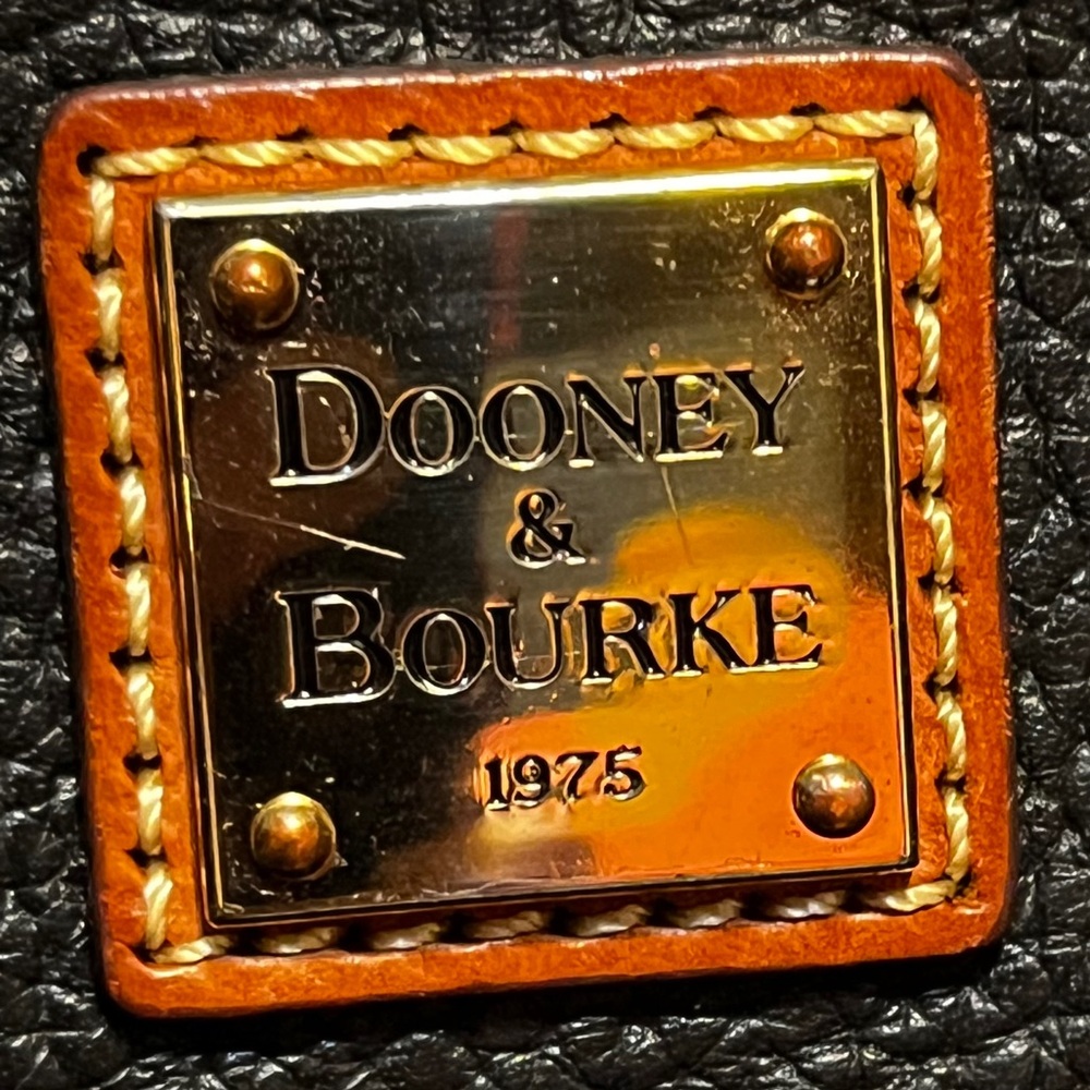 Dooney & Bourke Black and Brown Leather Tote Bag - Picture 9 of 12